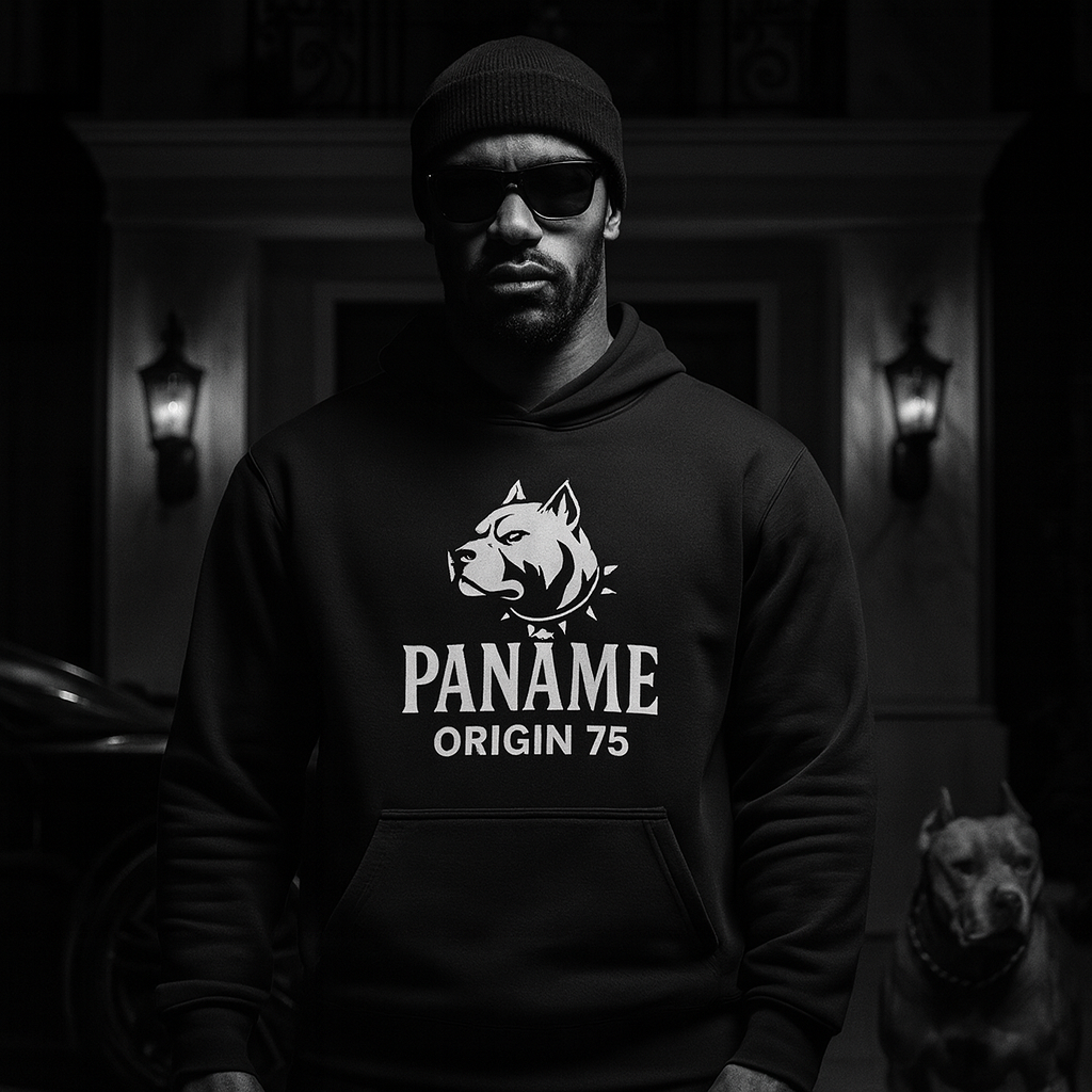 Sweat à capuche oversize unisexe Paname Origin 75 - Black Edition
