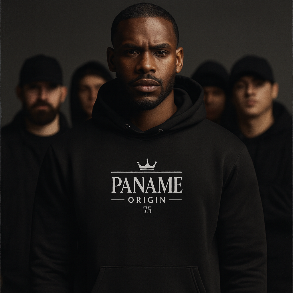 Sweat à capuche noir Paname Origin 75 – Black Edition