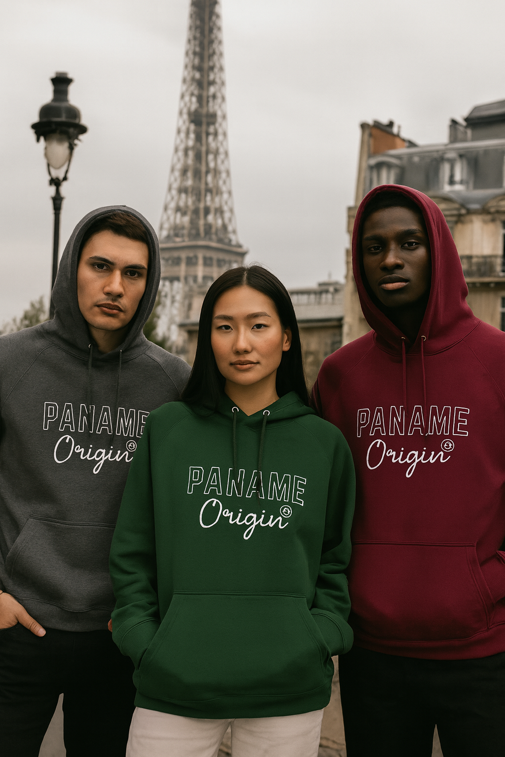Sweat à capuche écologique Raglan unisexe Paname Origin 75