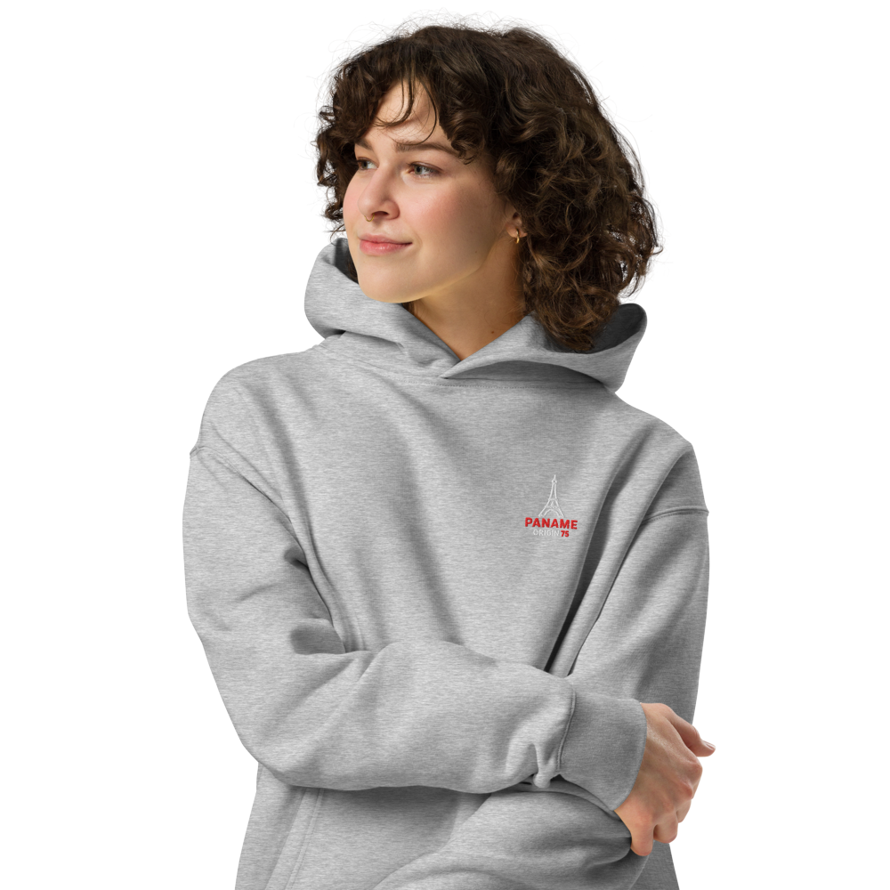 Sweat à capuche oversize unisexe gris clair Paname Origin 75