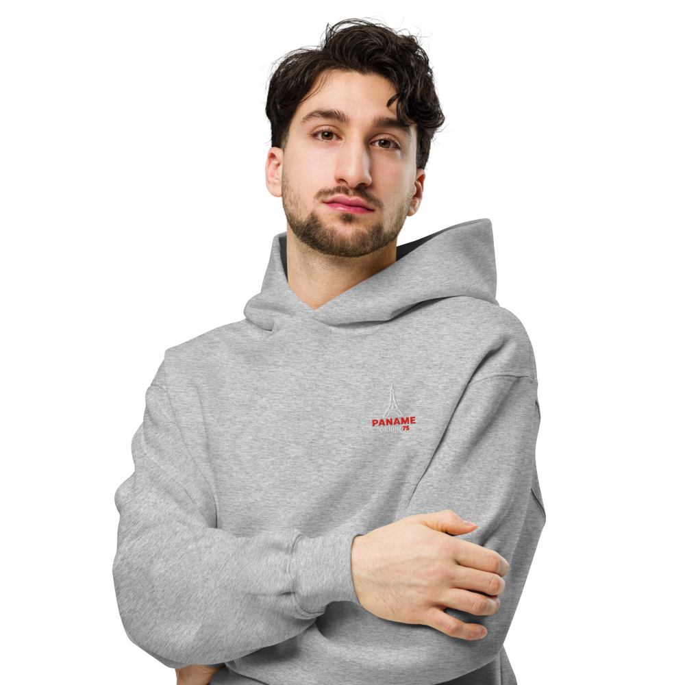 Sweat à capuche oversize unisexe gris clair Paname Origin 75
