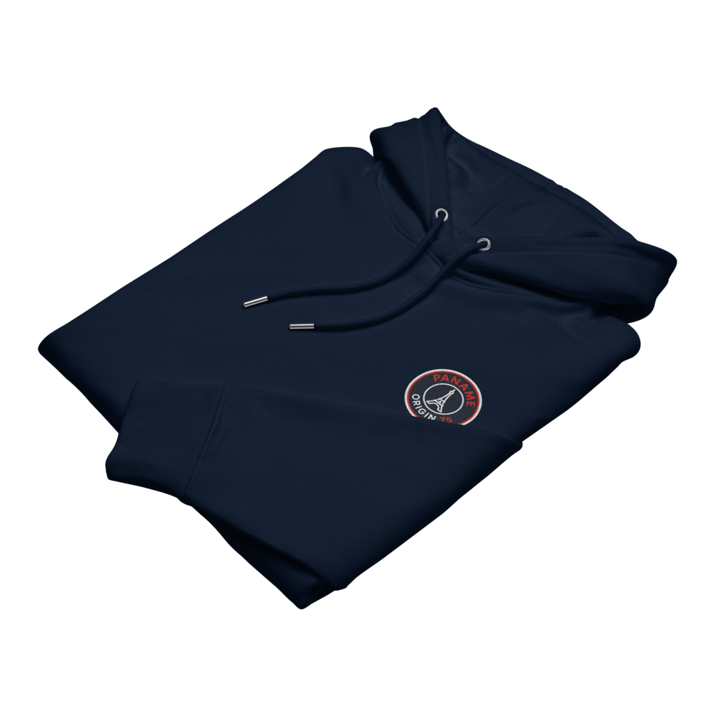 Sweat à capuche brodé écologique unisexe Paname Origin 75