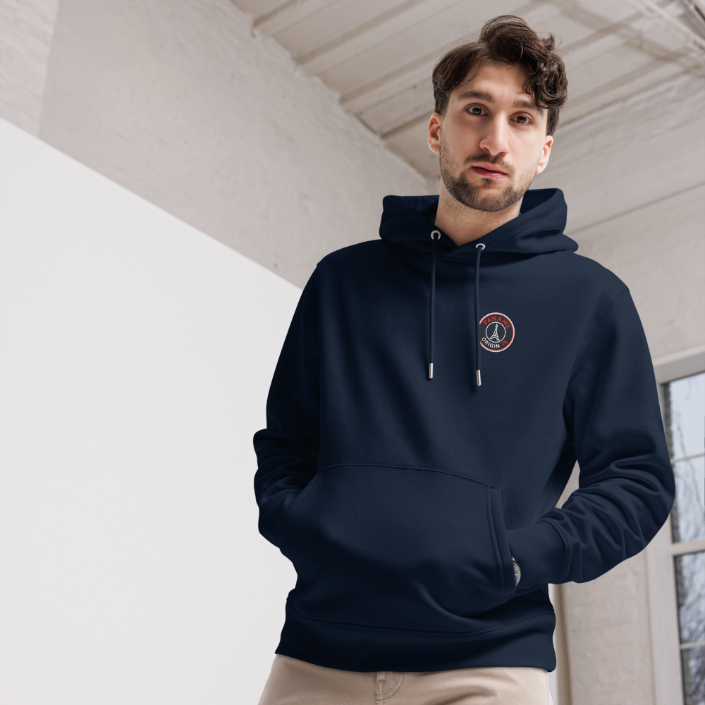Sweat à capuche brodé écologique unisexe Paname Origin 75